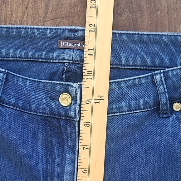 EUC J. McLaughlin Jeans Women's sz 12 Slim Straight Leg Mid Rise Denim Jeans - Picture 8 of 9